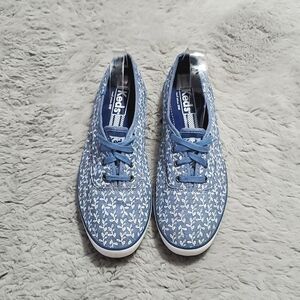 Keds blue leaves pattern shoelace sneakers